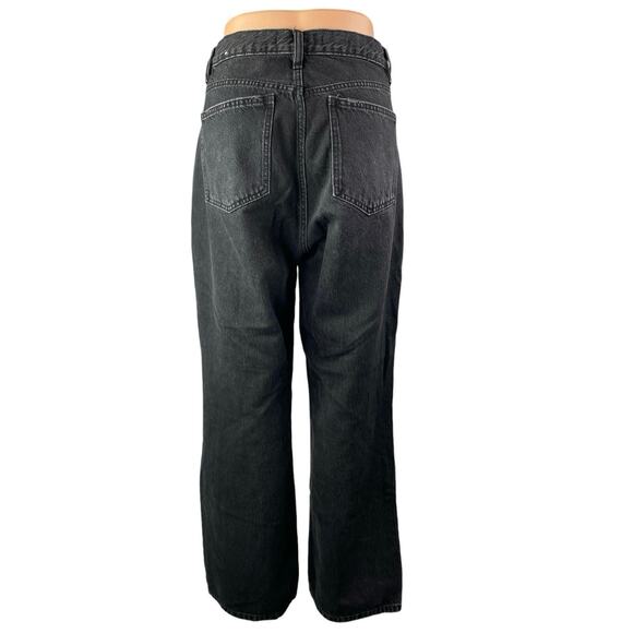 MNG Mango Matilda Women's Black High Rise Loose Straight Denim Jeans Size 10 - Picture 2 of 4